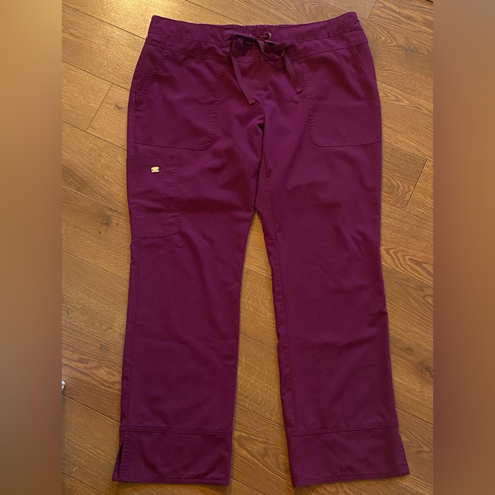 Grey's Anatomy by Barco Women's 3-Pocket Cargo Scrub Pants Color-Wine Size LP